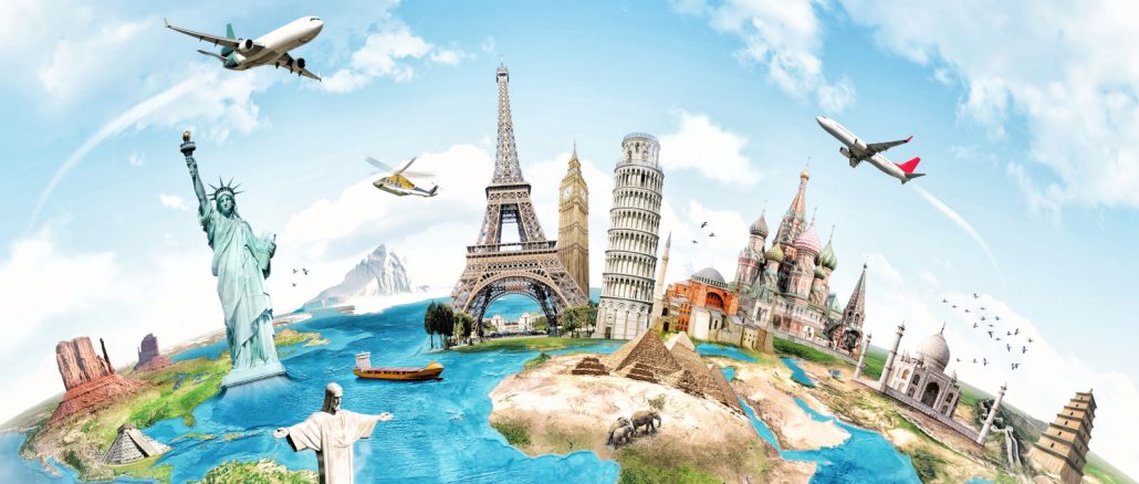 Travel the world monument concept